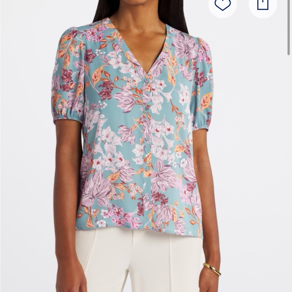 Daniel Rainn Bailee Relaxed Blouse Summer Floral